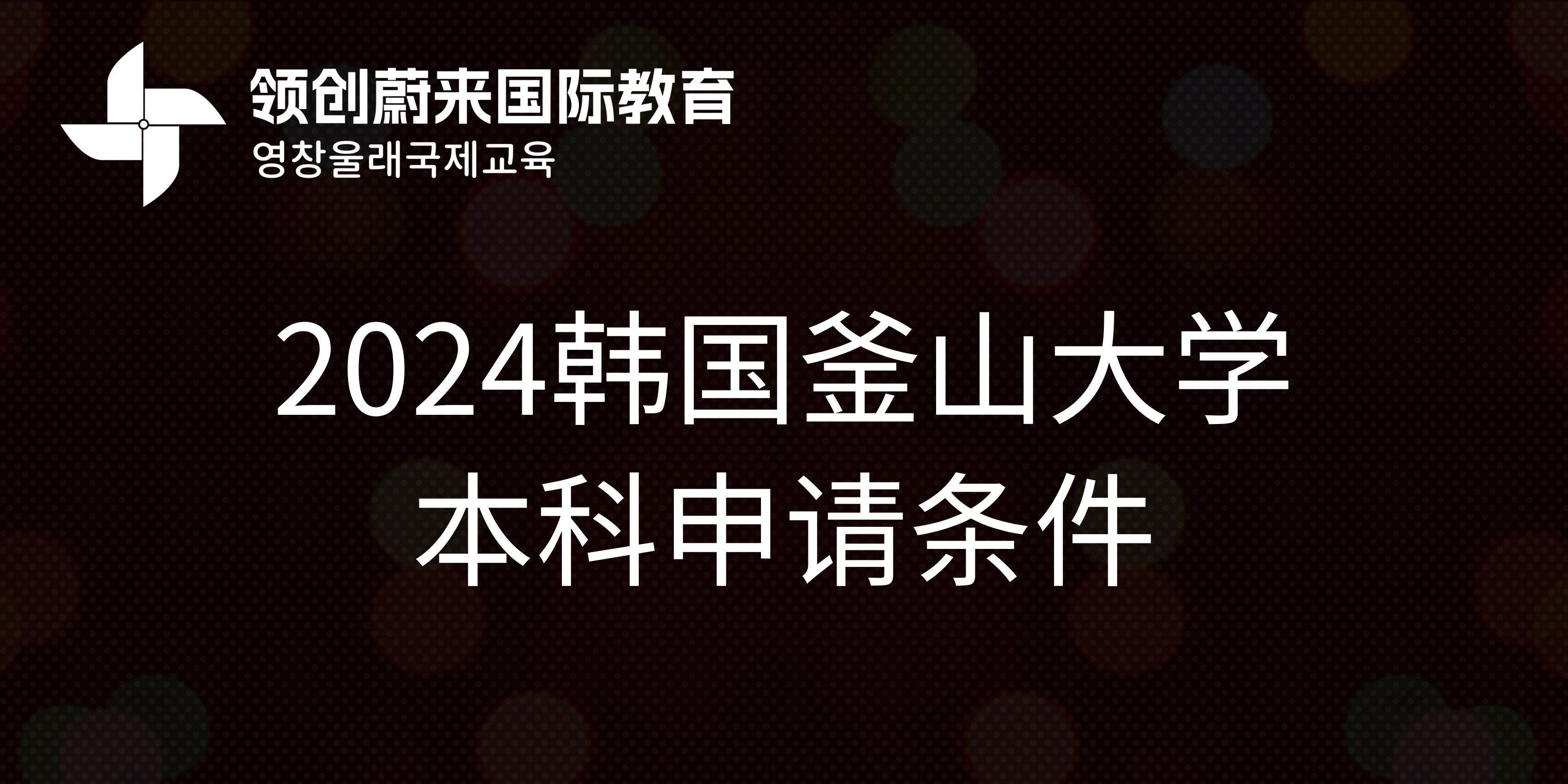 2024韩国釜山大学本科申请条件(图1)