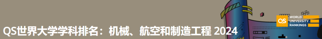 2024年QS世界大学工程与技术-机械、航空和制造工程学科排名