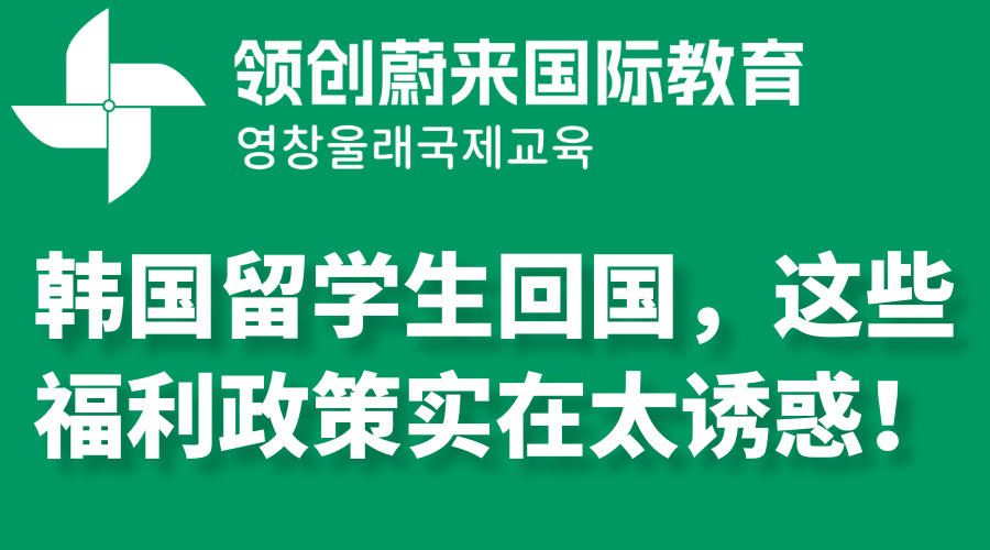 韩国留学生回国，这些福利政策实在太诱惑！