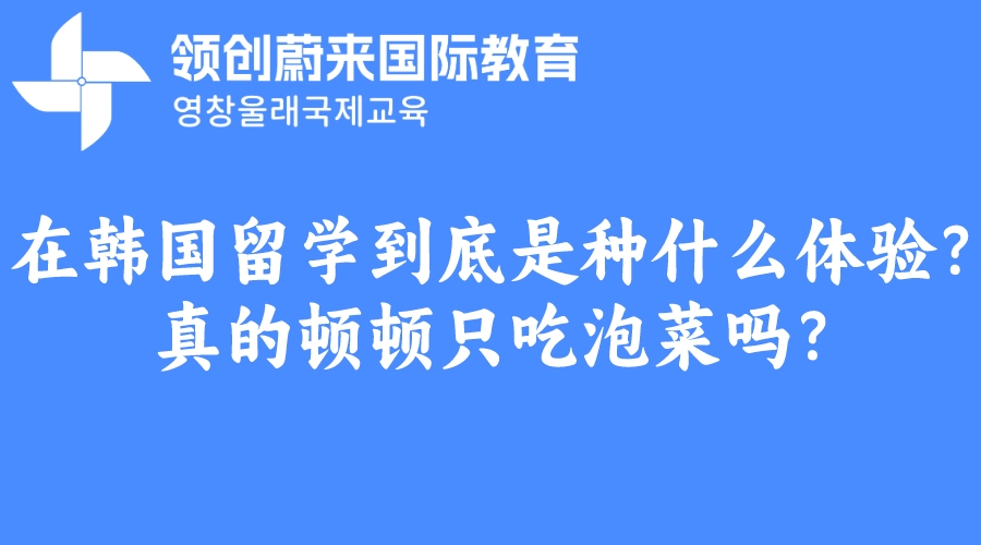 在韩国留学到底是种什么体验？真的顿顿只吃泡菜吗？