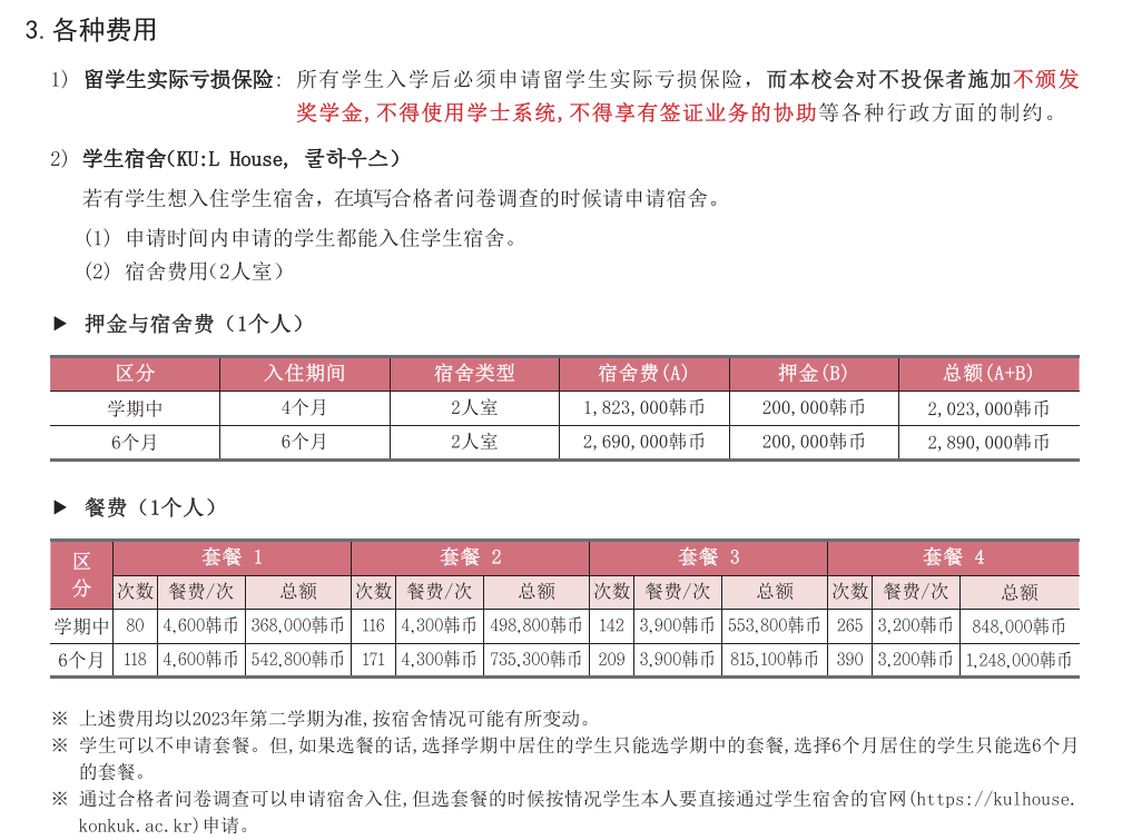 申请山东女子学院韩国留学预科班建国大学花多少钱？(图3)
